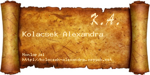 Kolacsek Alexandra névjegykártya