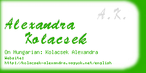 alexandra kolacsek business card